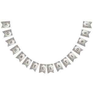 Silver Ornate Modern Bunting Flagga