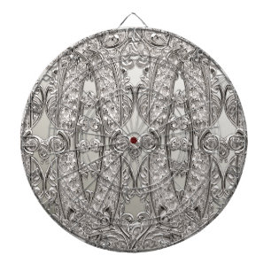 Silver Ornate Modern Dartboard Darttavla