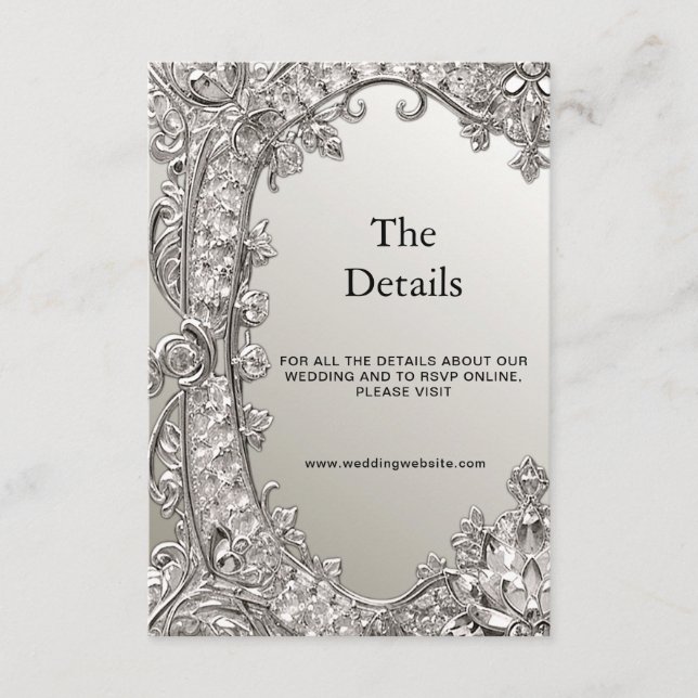 Silver Ornate Modern Detail Inneslutningskort Tilläggskort (Framsida)