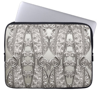Silver Ornate Modern Laptop sleeve