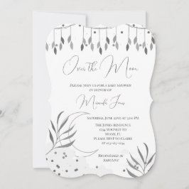 Silver över Måne Modern Baby Shower-inbjudan