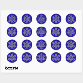 Silver Overlay Snowflake on Cobalt Blue Runt Klistermärke