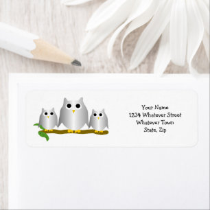 Silver Owls Design Returadress Etikett