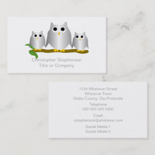 Silver Owls Design Visitkort