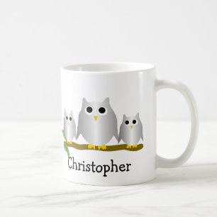 Silver Owls Personlig design Kaffemugg