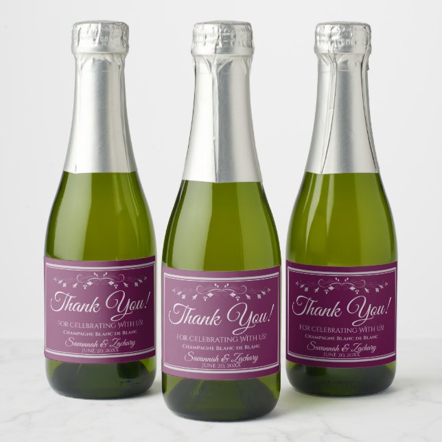 Silver på Cassis Bröllop Tack Mini Flaska (Flaskor)