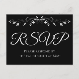 Silver på Elegant bröllop-vykort för svarta OSOR Vykort