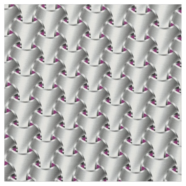 Silver på purpurfärgad ringbrynja tyg (Närbild)