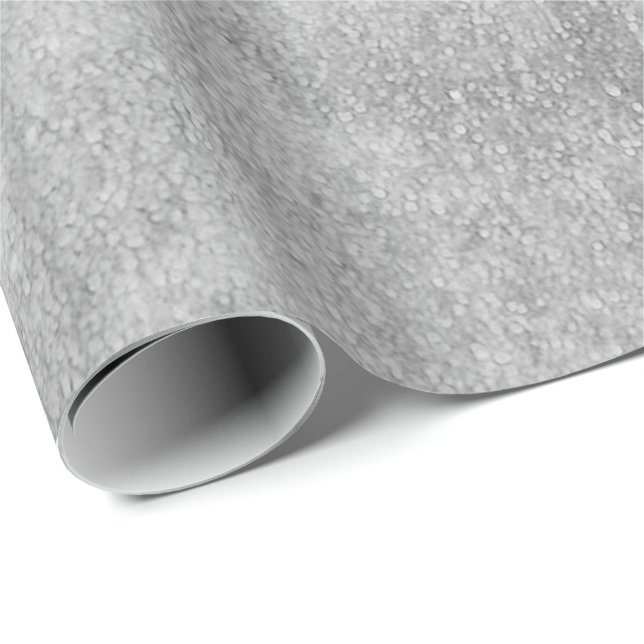 Silver Paint Industrial Abstrakt Grått Rand Presentpapper (Rullad Hörn)