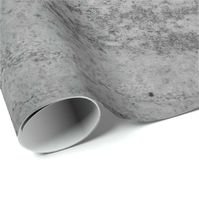 Silver Paint Industrial Cement Grått Graphite Vip Presentpapper (Rullad Hörn)
