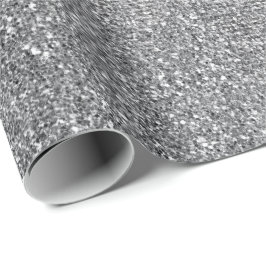 Silver Pard Glitter Shiny Glass Vip Presentpapper