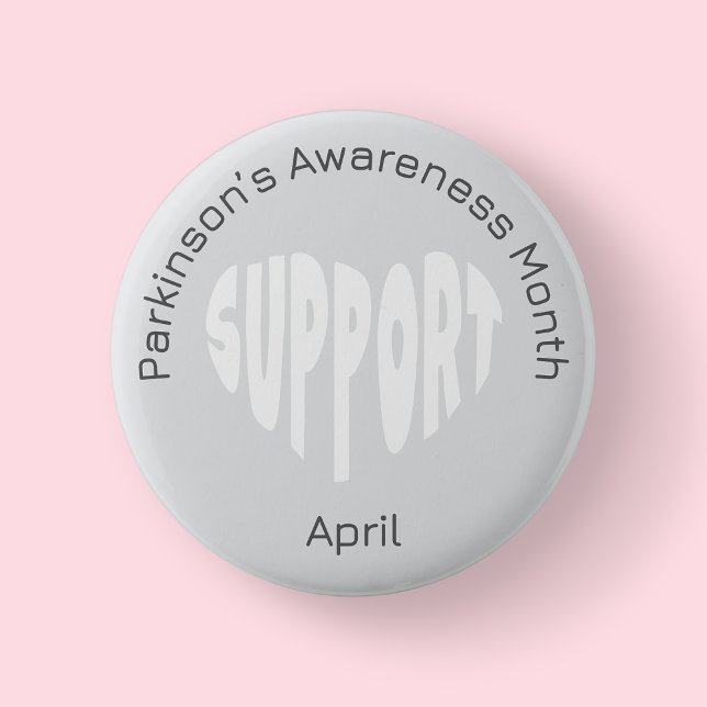 Silver Parkinson’s Awareness Month Button Knapp (Parkinson Awareness month)