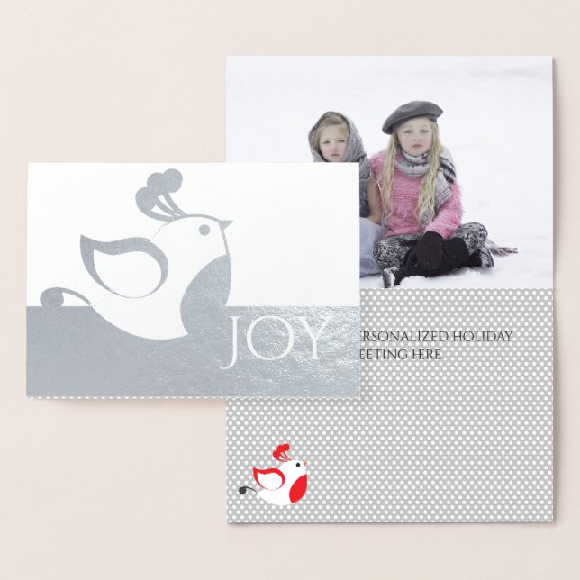Silver Partridge Joy Photo Julkort Folierat Kort (Display)