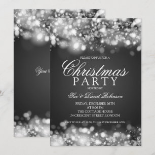 Silver Party Sparkling Ljus Inbjudningar