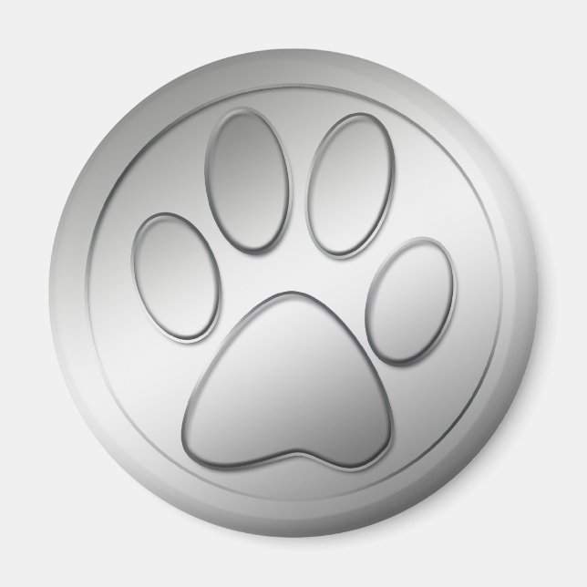 SILVER PAW PRINT MAGNET (Framsidan)