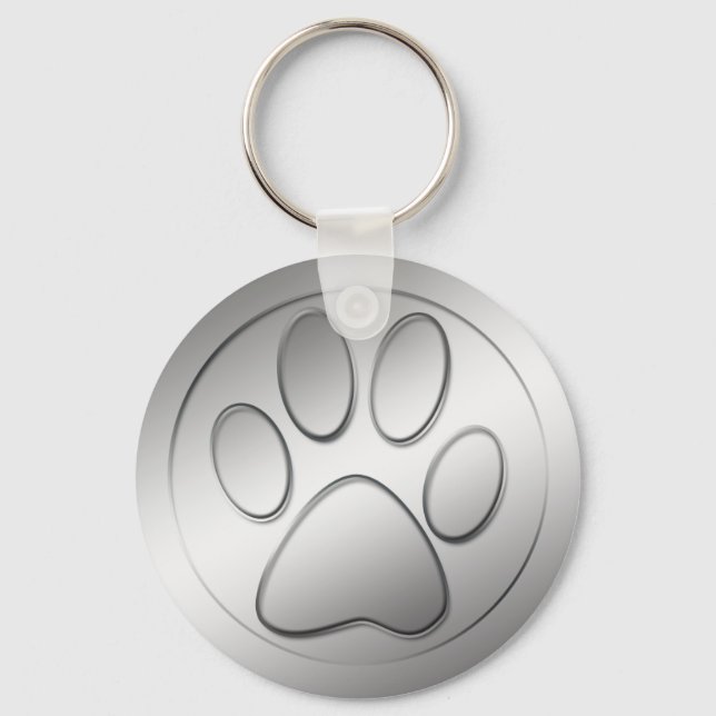 SILVER PAW PRINT NYCKELRING (Framsida)