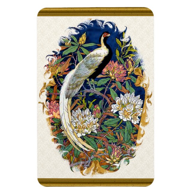Silver Peacock Magnet (Vertikal)