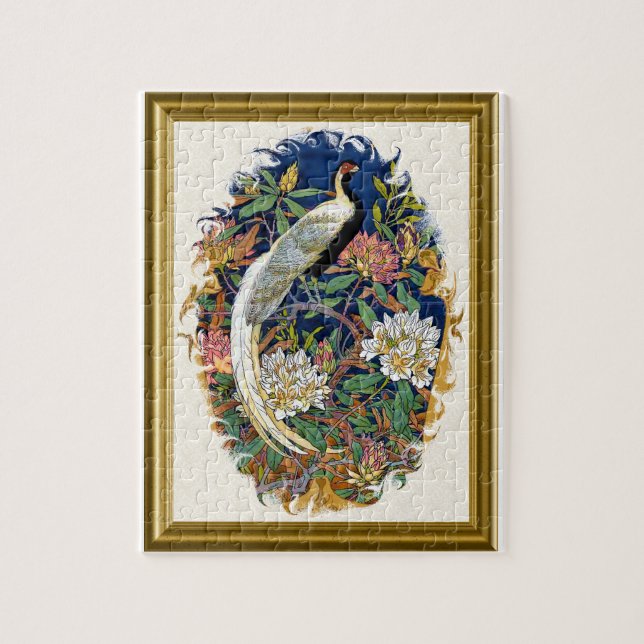 Silver Peacock Pussel (Vertikal)