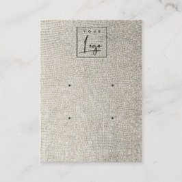 Silver Pearl Leather Struktur 2 Earring Visning Visitkort