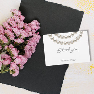 Silver Pearl Necklace Bröllop Elegant Tack Kort