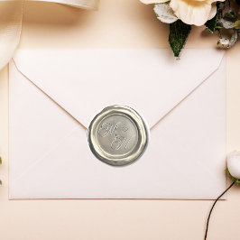 Silver Pearl Vintage Initialer Personligt bröllp f Runt Klistermärke