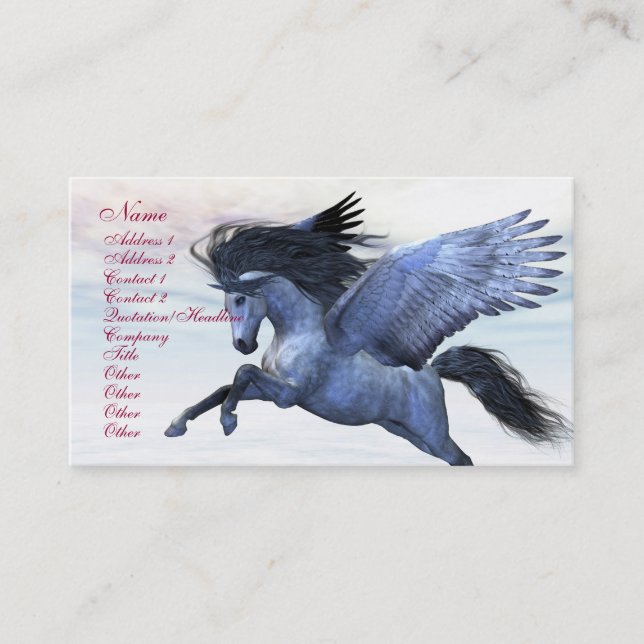 SILVER PEGASUS-AFFÄRSKORTET VISITKORT (Framsida)
