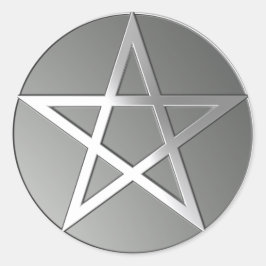 Silver Pentacle Sticker Runt Klistermärke