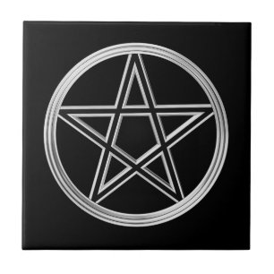 Silver pentagram kakelplatta