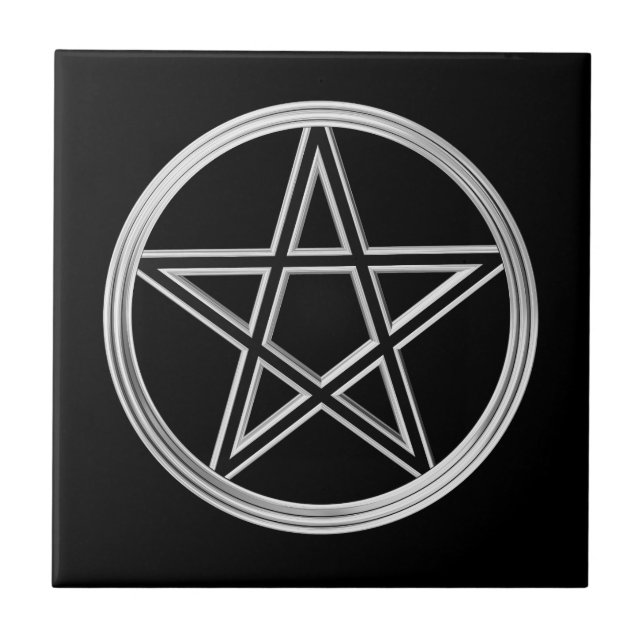 Silver pentagram kakelplatta (Framsidan)