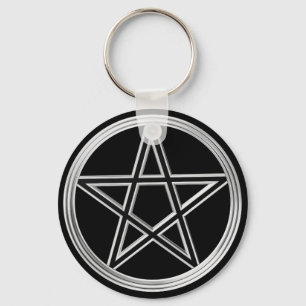 Silver pentagram nyckelring