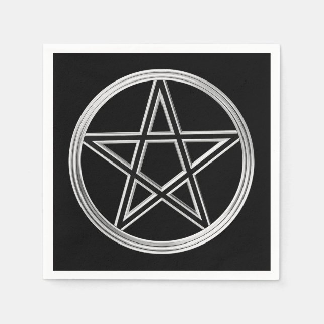 Silver pentagram pappersservett (Framsidan)
