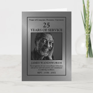 Silver/Personalised Photo - Employee Award Card Kort