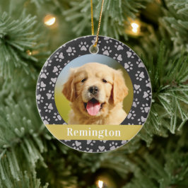 Silver Pet Tass avtryck Anpassningsbar Guld Hund f Julgransprydnad Keramik