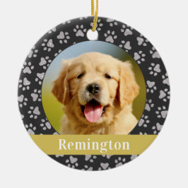 Silver Pet Tass avtryck Anpassningsbar Guld Hund f Julgransprydnad Keramik