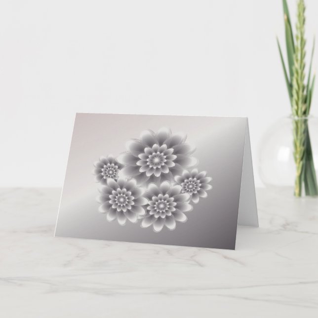 Silver petals bouquet kort (Framsida)