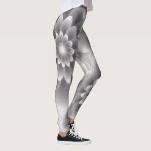Silver petals bouquet leggings