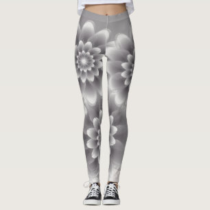 Silver petals bouquet leggings
