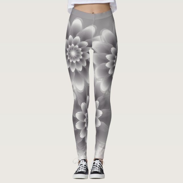 Silver petals bouquet leggings (Framsida)