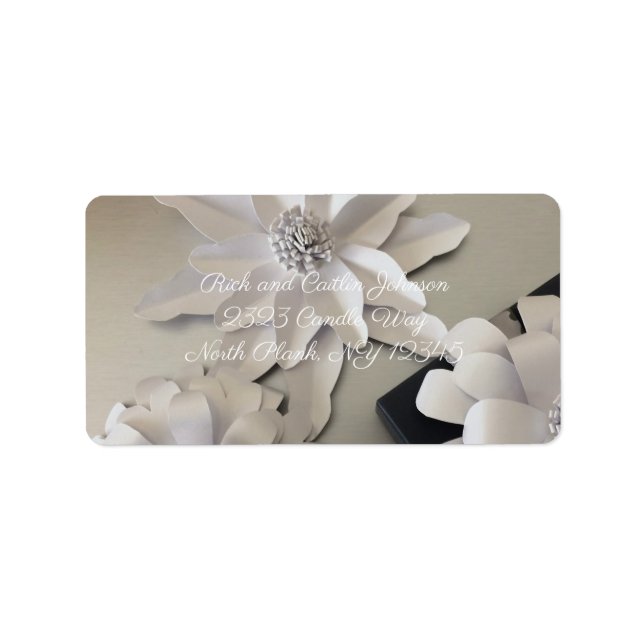 Silver Petals Ny adress Adressetikett (Framsidan)