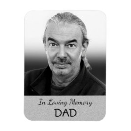 Silver Photo Memoriam Magnet för Far eller Grandf