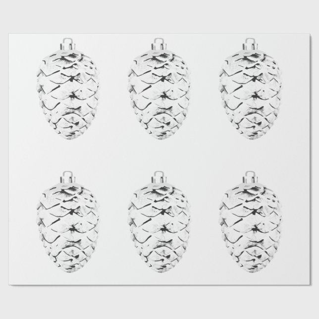 Silver Pinecone Wrapping Paper Presentpapper (Platt)