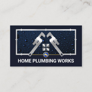 Silver Pipe Wrench Home Plumpling Visitkort