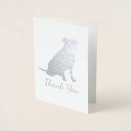 Silver Pit Bull Dog Baby Shower Girl Pitbull Folierat Kort