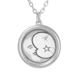[Silver Plated] Celestial Moon Silverpläterat Halsband