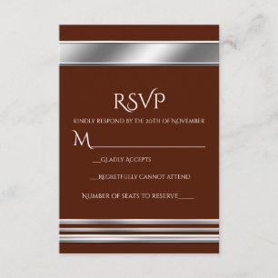 Silver Platinum Glans Elegant RSVP-kort - ALLA FÄR OSA Kort