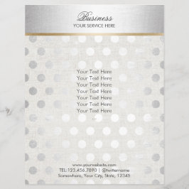 Silver Polka dots Classy Linen Salon Spa Brochures Reklamblad