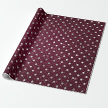 Silver Polka dots Grått Glitter Beet Burgundy