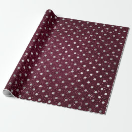 Silver Polka dots Grått Glitter Beet Burgundy Presentpapper