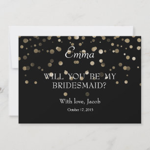 Silver Polka dots kommer du att bli min bridesmaid Inbjudningar