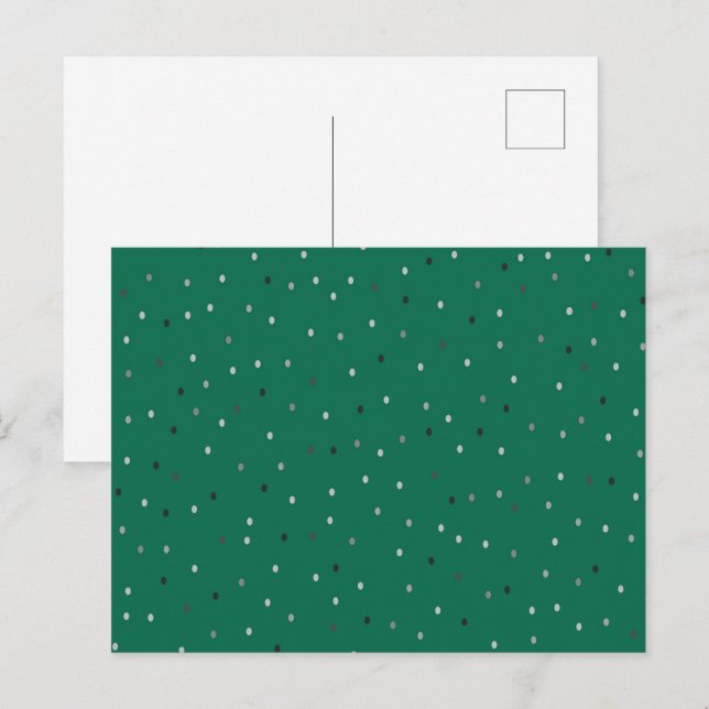 Silver Polka dots på Grönten Vykort (Fram/baksida)